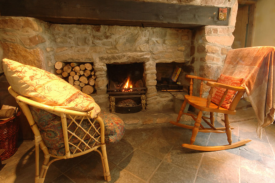 The Stepping Stone, Bridia Valley. County Kerry | Log Fire in the Guest Lounge