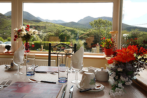 Lough Acoose House, Glencar. County Kerry | Breakfast Table with Views of Carrauntoohil
